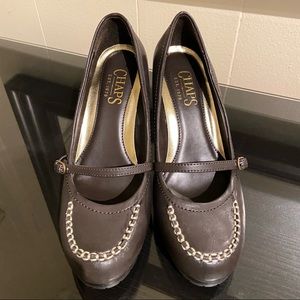 Brand New - Chaps Brown Mena Wedges/Buckle Shoes - Women’s Size 6